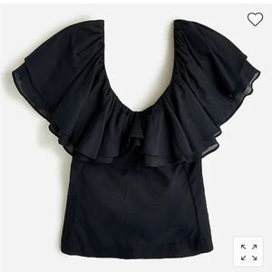 Jcrew Double Ruffle Cotton Voile Top NWT